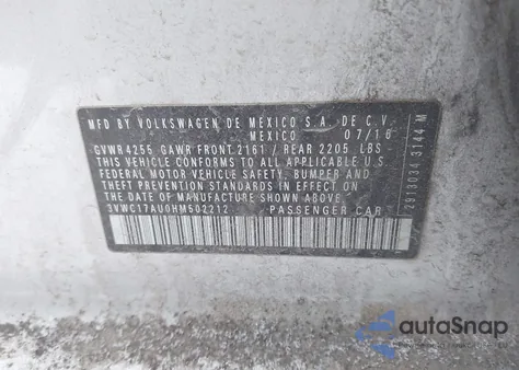 2017 Volkswagen Golf Sportwagen Tsi S из США, поврежденный, VIN 3VWC17AU0HM502212